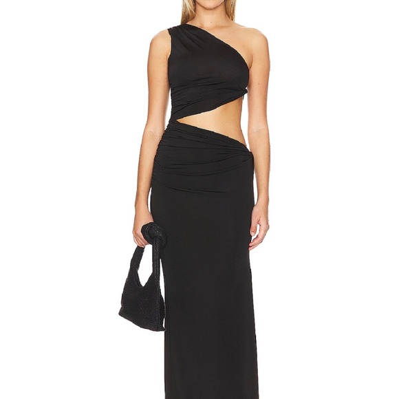 Jade Swim NWT, Black one-shoulder cutout maxi dress S - Picture 1 of 11